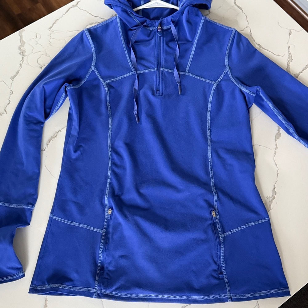 Hoodie Activewear Athleisure Top Cerulean Blue Kirkland Size M